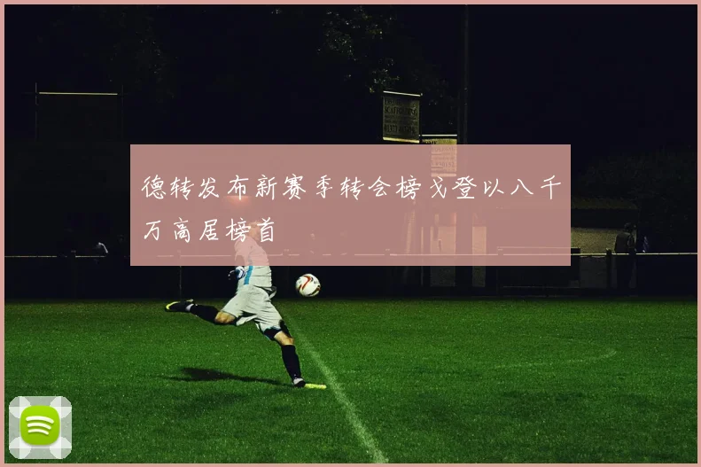 德转发布新赛季转会榜戈登以八千万高居榜首
